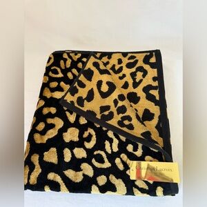 Christian Lacroix Black Gold Leopard Bath Towel